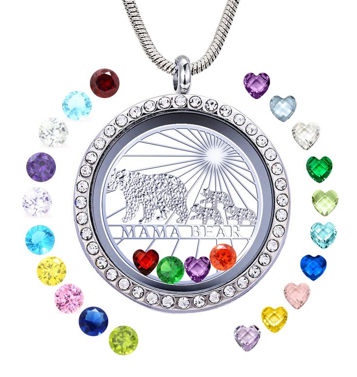 PRICES MAY VARY. [Love Meaning] Mama Bear and her baby Cubs. A true mama bear will proudly wear this Mama Bear Cutout Disc Plate Birthstones Charms Floating Locket Necklace as a message to all that no one is more protective, more nurturing, or more feared than a mama bear over her precious cubs. It's an ideal gift for mom and grandmother. Show your mother(or grandma) how much you love and appreciate her with this pretty necklace. [Featuresg] The Locket has a glass front and back, it meaning that Love Meaning, A Mothers Love, Mama Bear Necklace, Mother Bear, Floating Necklace, Memory Locket, Floating Lockets, Floating Charms, Bear Necklace