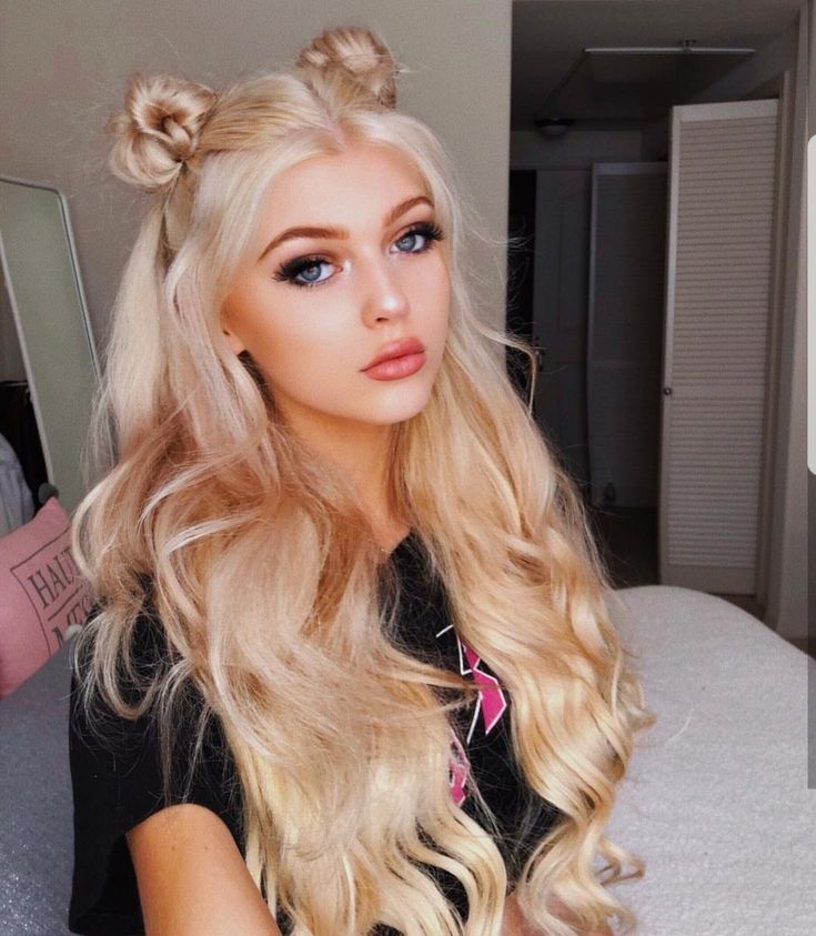 Loren Grey, Loren Gray, Long Blonde, Long Blonde Hair, Cute Hair, Buns, Hair Goals, Cute Hairstyles, Hair And Makeup