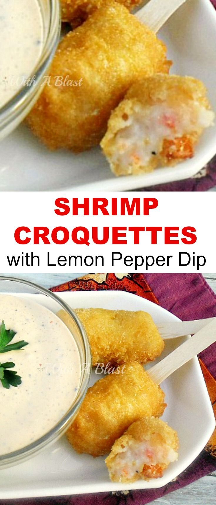 shrimp croquettes with lemon pepper dip