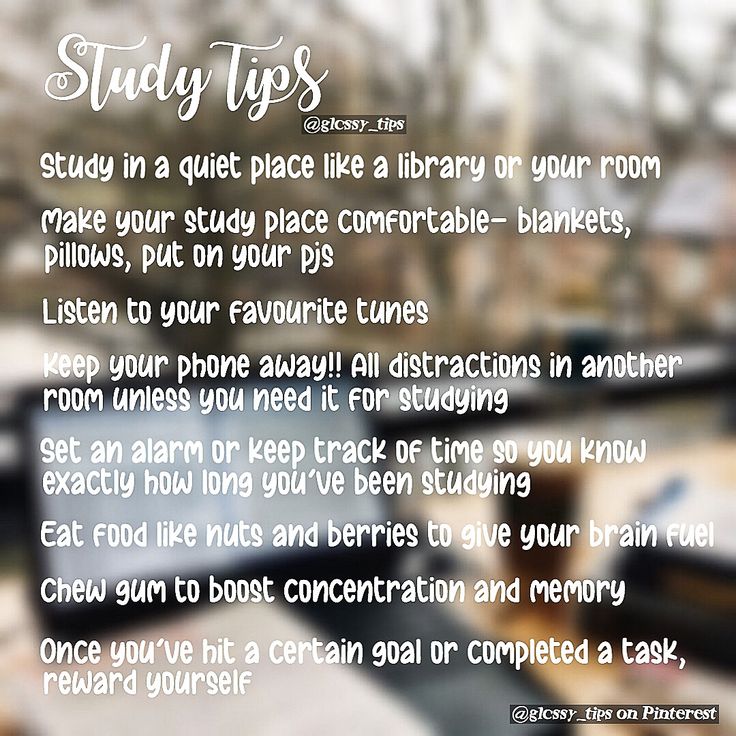 an image of a text description for study tips