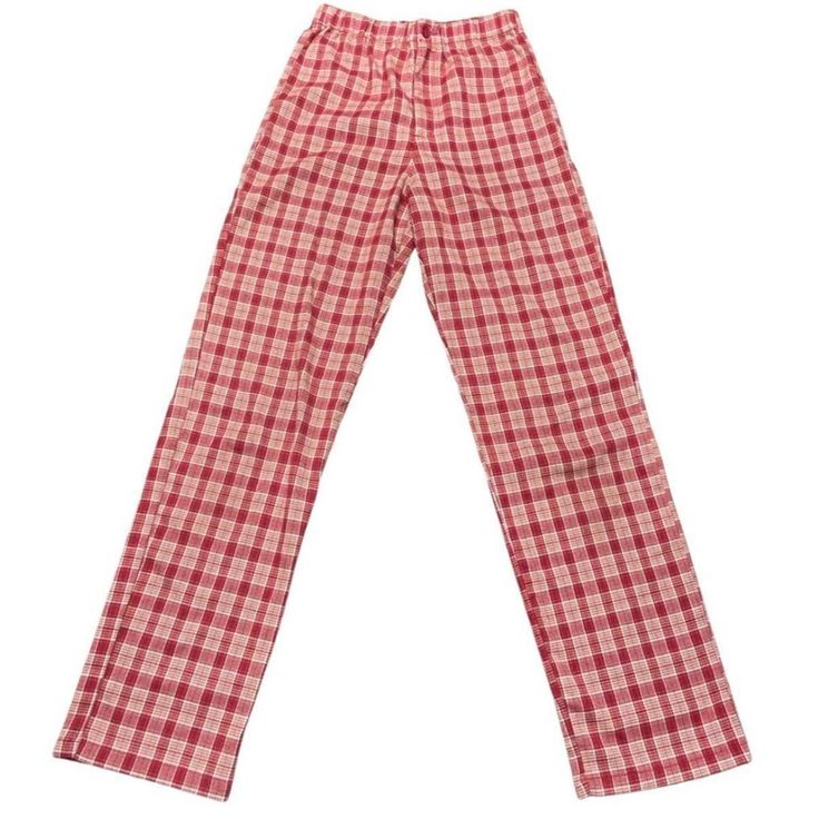 Brandy Melville Never Worn Red Checkered Pants Red Relaxed Fit Full Length Bottoms, Red Cotton Pants For Loungewear, Red Relaxed Fit Full-length Pants, Red Relaxed Fit Bottoms For Loungewear, Red Lounge Bottoms With Elastic Waistband, Red Loungewear Bottoms With Elastic Waistband, Red Bottoms With Elastic Waistband For Loungewear, Casual Red Bottoms For Daywear, Red High-waisted Relaxed Fit Bottoms