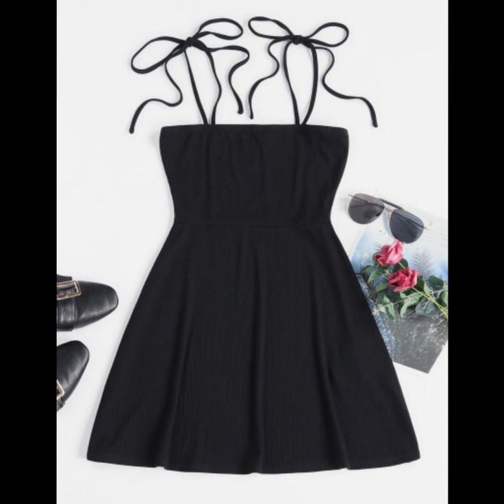 Brand New! Black Dresses For Winter Day Out, Black Dress For Day Out In Winter, Black Winter Dresses For Day Out, Black Winter Day Out Dresses, Casual Black Ribbed Mini Dress, Black Mini Dress For Winter Day Out, Black Ribbed Mini Dress, Black Ribbed Dress For Spring, Spring Black Ribbed Dress