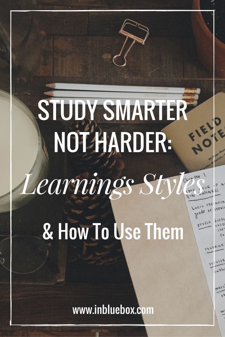 a desk with books, pen and paper on it that says study smarter not harder learning styles