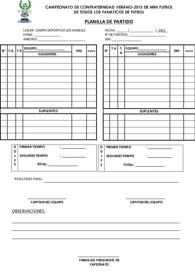 a printable form for the spanish football team