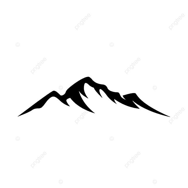 a black and white silhouette of a mountain