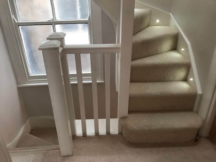 the stairs in this house have been painted white