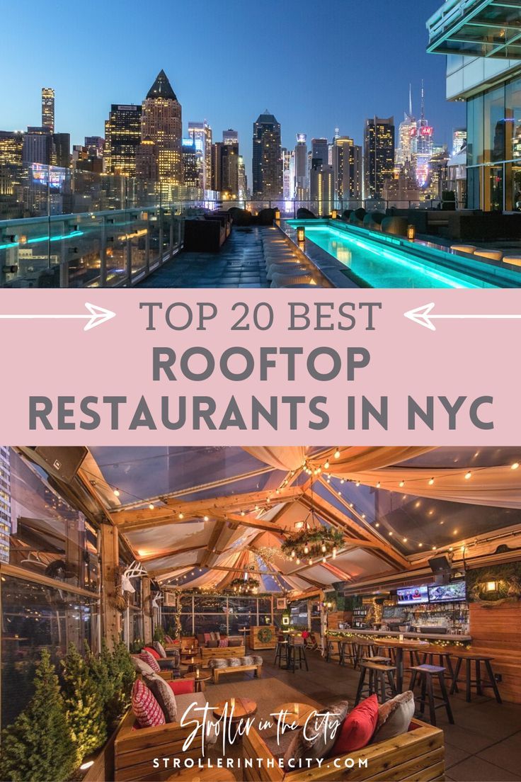 rooftop restaurant in new york with the words top 20 best rooftop restaurants in nyc