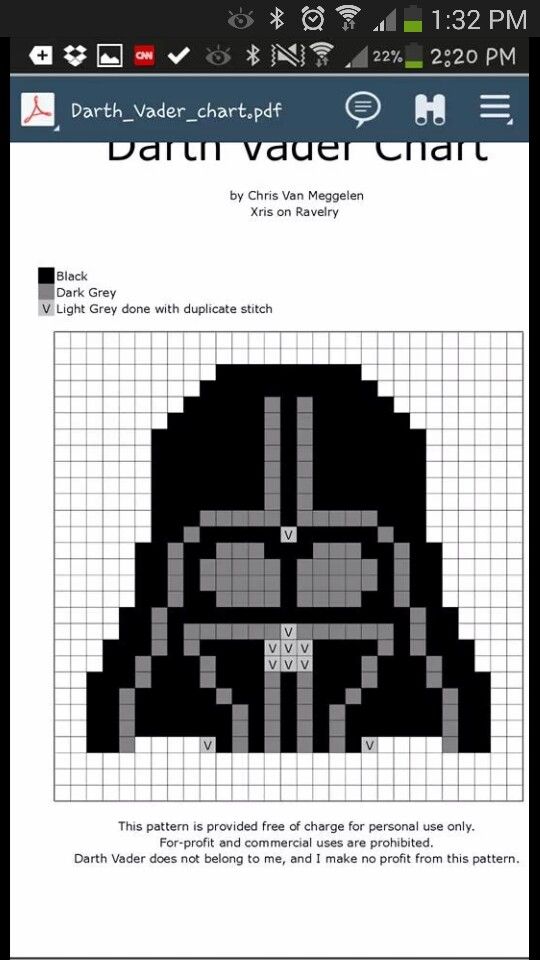 an image of darth vader cross stitch pattern on the app store's website