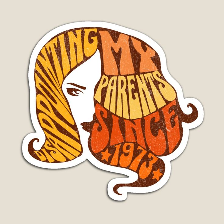 a sticker with an image of a woman's face and the words, my parents dance night