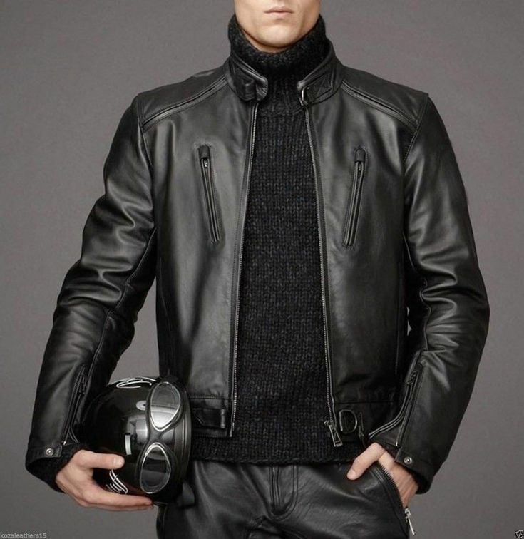 Jaket Motor, Black Leather Motorcycle Jacket, Lambskin Leather Jacket, Men's Leather Jacket, Motorcycle Leather, Leather Skin, Biker Leather, Black Men Fashion, Genuine Leather Jackets