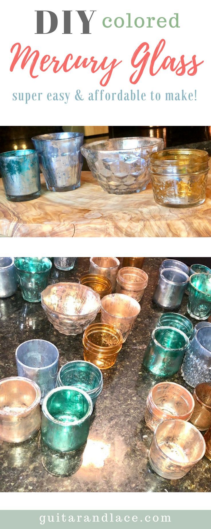 several different colored glass bowls on top of a table with text overlay that reads diy colored memory glass super easy and affordable to make