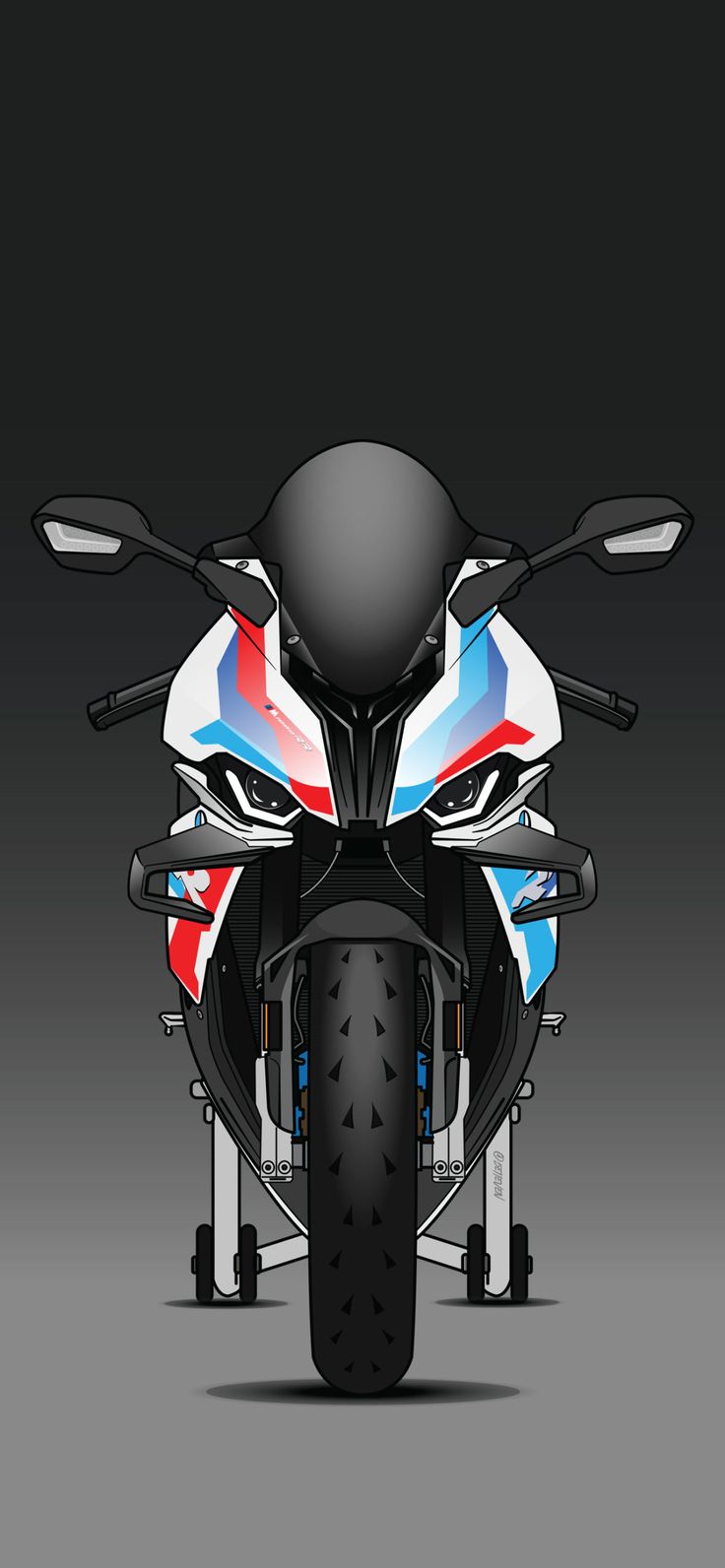 the motorcycle is painted in different colors and designs