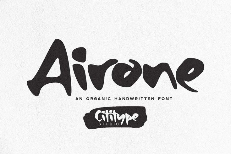 the logo for an organic handwritten font that is also available in other styles and colors