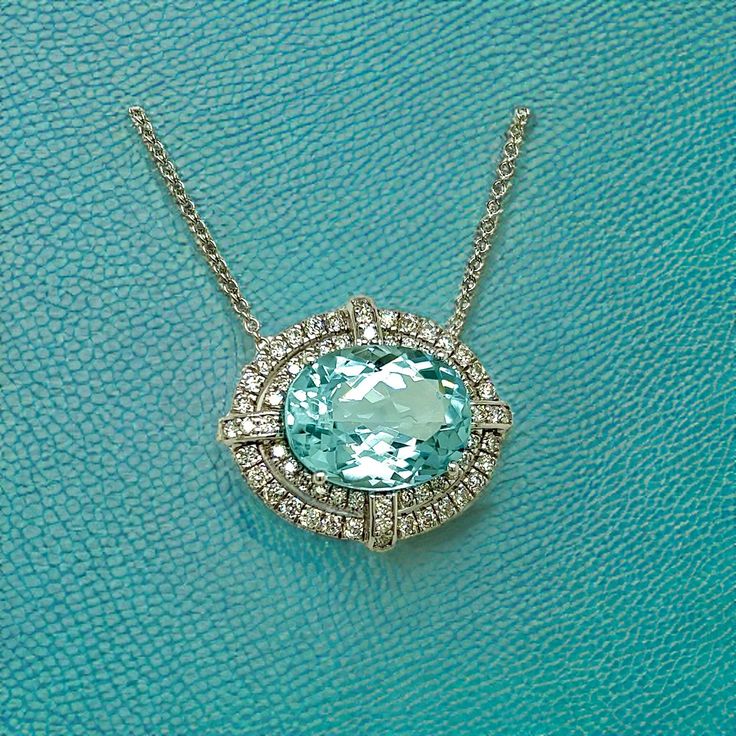 Natural Finely Faceted Quality Aquamarine Diamond Pendant With Chain 17.5" 14k W Gold 7.09 TCW Certified $6,490 217088This is a Unique Custom Made Glamorous Piece of Jewelry!Nothing says, “I Love you” more than Diamonds and Pearls!This Aquamarine necklace has been Certified, Inspected, and Appraised by Gemological Appraisal LaboratoryGemological Appraisal Laboratory of America is a proud member of:- GIA Alumni Association- National Association of Jewelry Appraisers- International Consortium Gem- Blue Oval Diamond Necklace Fine Jewelry, Blue Oval Diamond Necklace In Fine Jewelry Style, Blue Platinum Jewelry With Pave Setting, Blue Diamond Cut Platinum Necklace, Oval Platinum Necklace With Diamond Accents, Oval Platinum Jewelry With Pave Setting, Blue Oval Jewelry With Pave Setting, Blue Platinum Necklace With Brilliant Cut, Blue Brilliant Cut Platinum Necklace