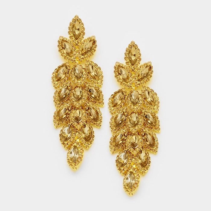 • Color : Topaz, Gold• Size : 1' X 3.25'• Post Back• Long Crystal Marquise Earrings Long Crystal Earrings, Pageant Earrings, Marquise Earrings, Evening Earrings, Premium Jewelry, Prom Earrings, Gold Statement Earrings, Cluster Earrings, Crystal Stone