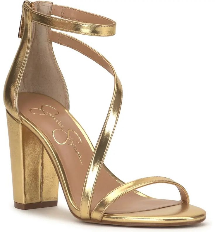 Jessica Simpson Sloyan Ankle Strap Sandal (Women) | Nordstrom Christmas Gala, Two Strap Sandals, Strappy Platform Sandals, Block Sandals, Strappy High Heels, Strap Sandals Women, Block Dress, Trending Sneakers, Ankle Strap Pumps