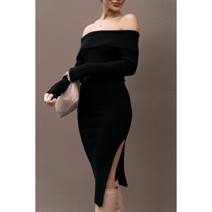 Off Shoulder Neckline, Off Shoulder Style, Petal And Pup, 26th Birthday, Dress Off Shoulder, Off Shoulder Fashion, Knitted Bodycon Dress, Usa Dresses, Bodycon Midi Dress