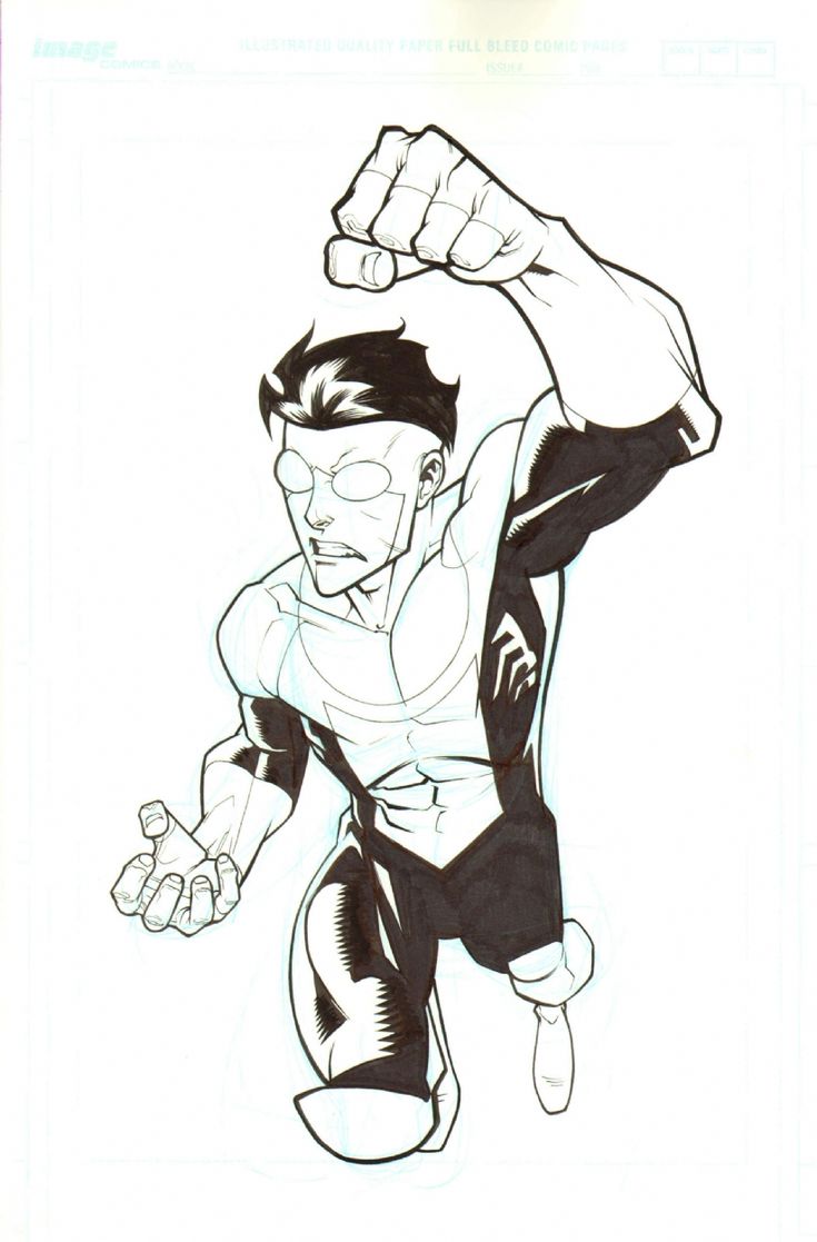 a drawing of a man with his fist raised