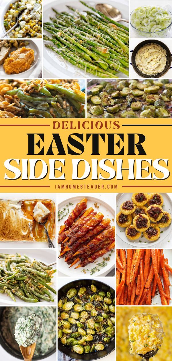 delicious easter side dishes with text overlay