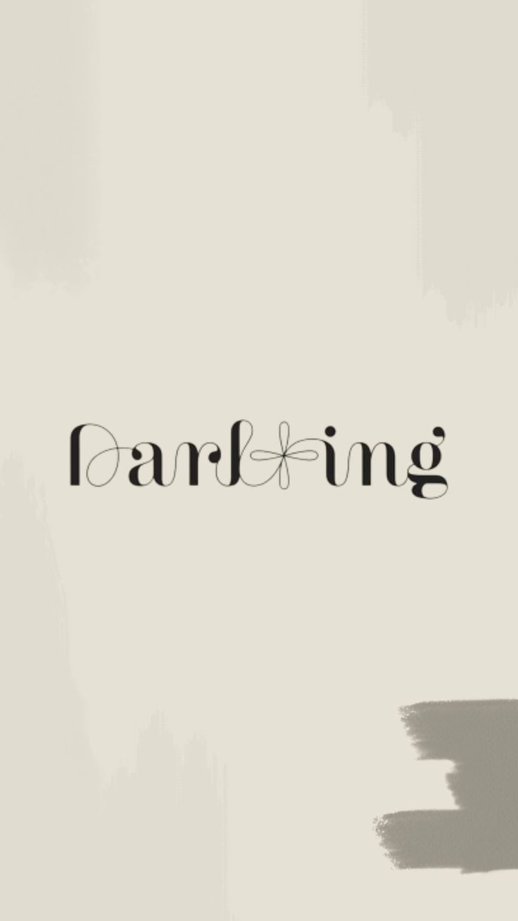 the word parking written in black ink on a white background with an abstract pattern and shadow