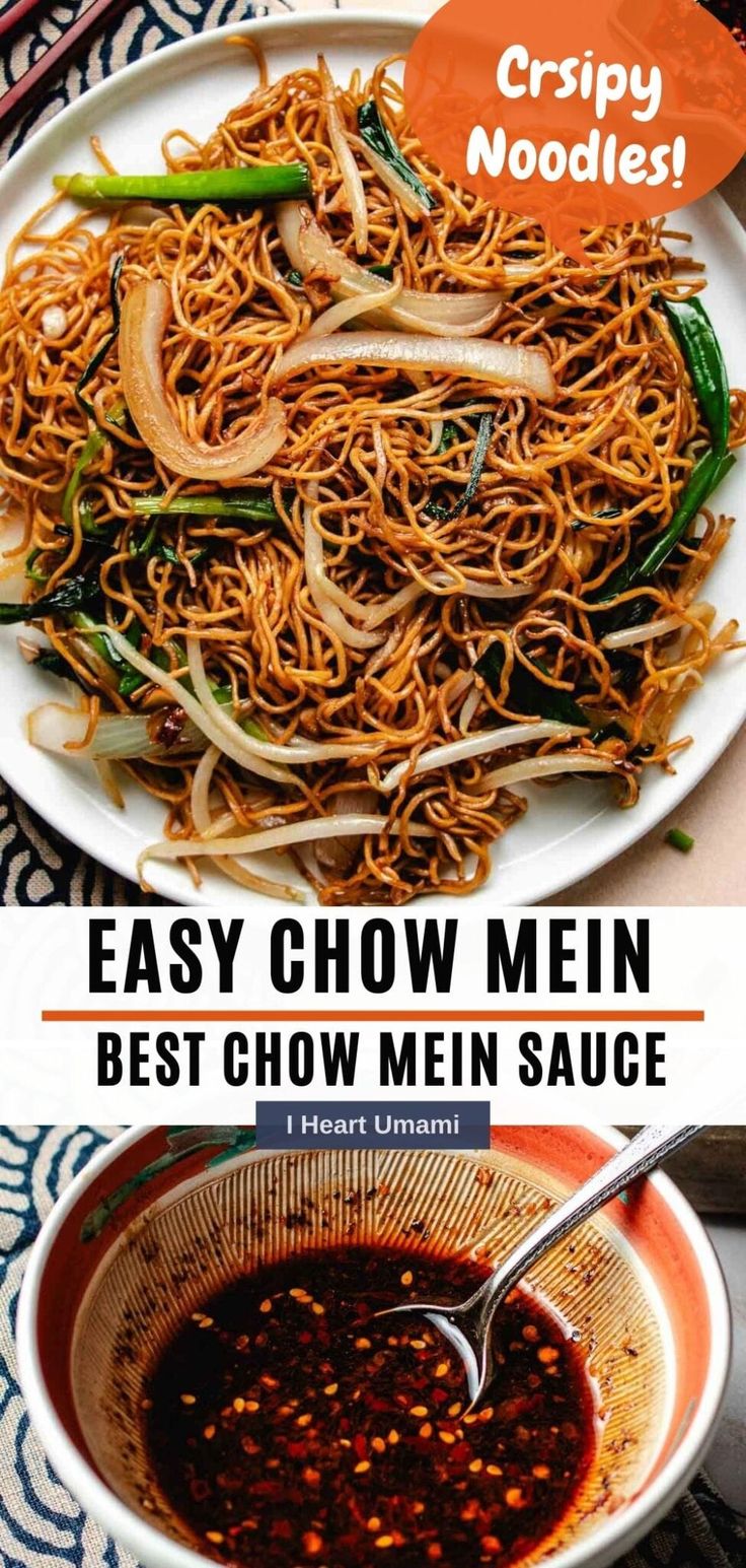 easy chow mein sauce recipe with noodles and vegetables