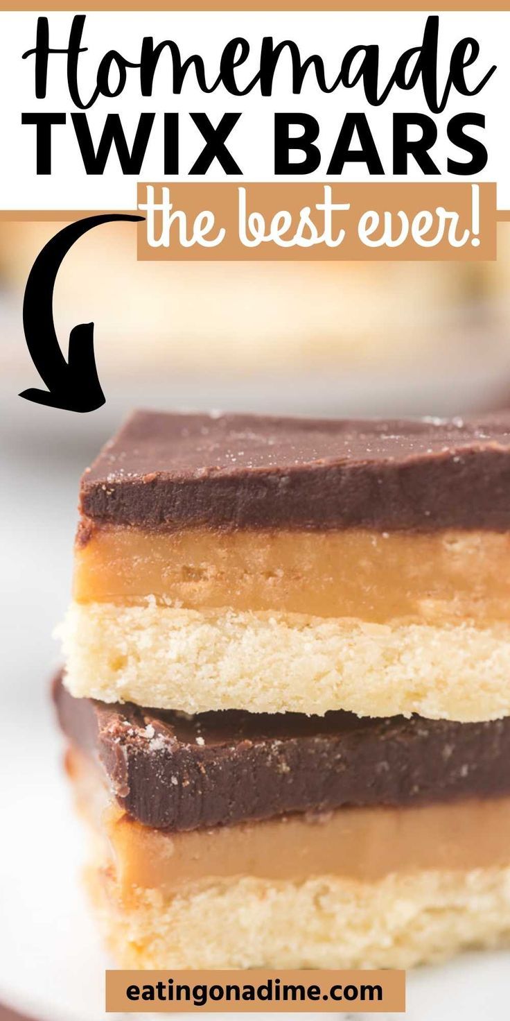 homemade twin bars stacked on top of each other with text overlay reading homemade twin bars the best ever