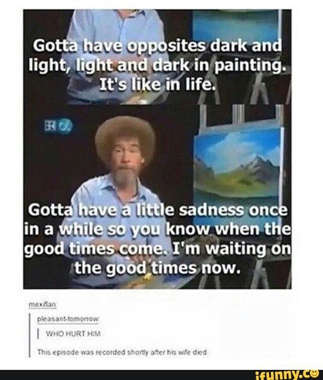 a man with a cowboy hat is talking to someone on the tv show, gota have opposites dark and light, light and dark in painting it's like in life