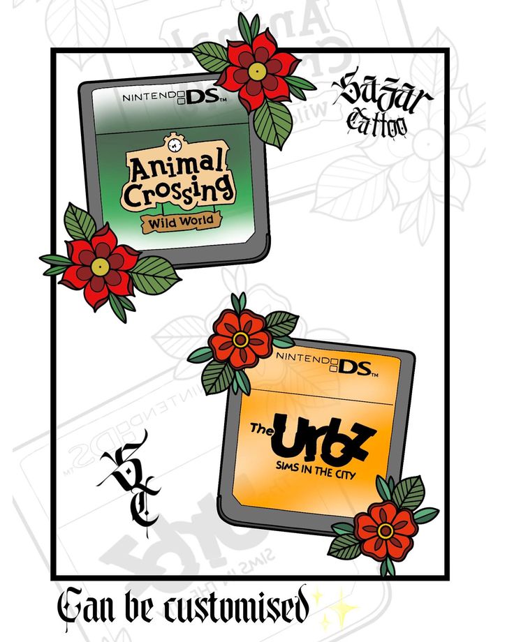 an animal crossing card with flowers on it and the words, can be customised