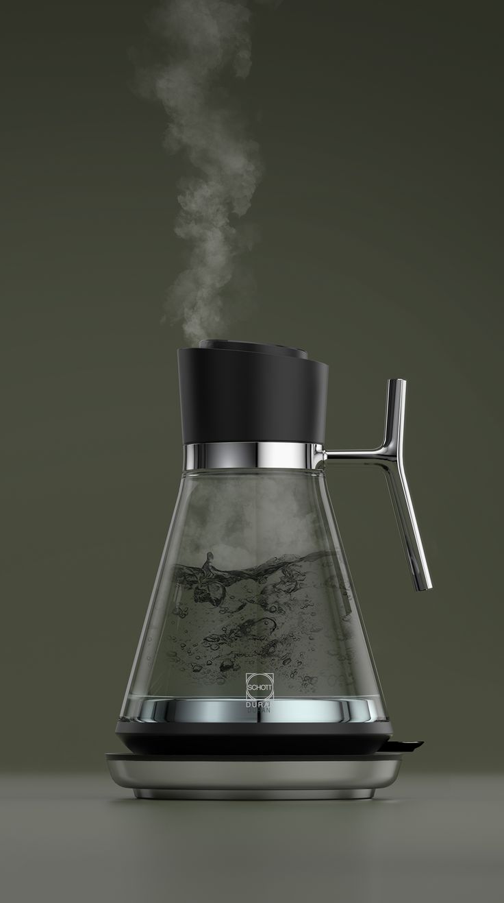 a coffee pot with steam coming out of it