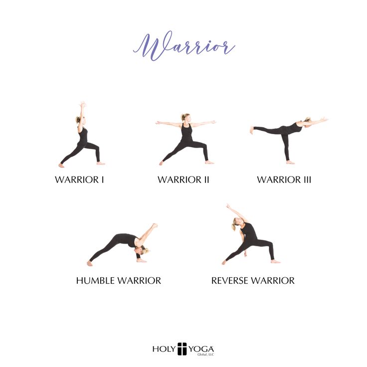 a woman doing yoga poses with the words warrior