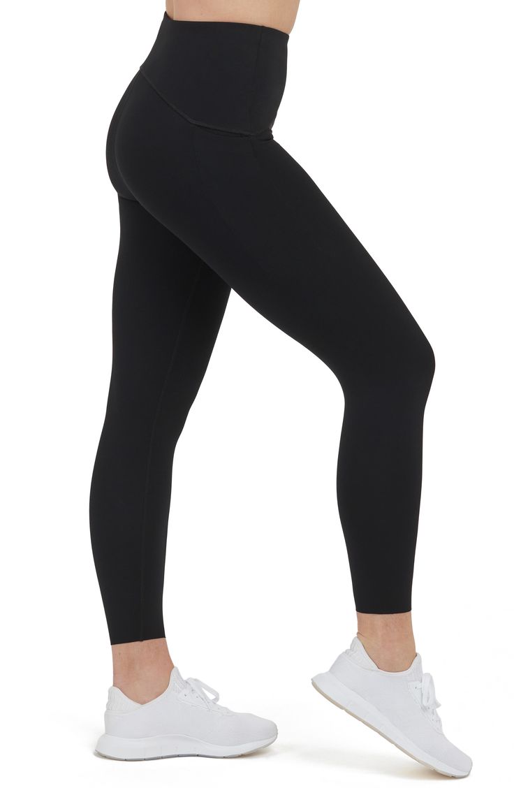 Hit the gym or run errands in sweat-wicking leggings that smooth with sculpting compression fabric featuring discreet drop-in pockets and a high waist. 91% recycled polyester, 9% spandex Machine wash, tumble dry Imported This product meets Nordstrom Sustainably Sourced Materials criteria: contains at least 30% sustainably sourced materials Compressive Athleisure Tights For Training, Functional High Stretch Activewear With Contoured Waistband, Compressive Light Support Functional Tights, Compressive Full-length Functional Tights, Functional Leggings With Contoured Waistband And 4-way Stretch, Functional Tight Leggings With Contoured Waistband, Compressive Athleisure Tights With Light Support, Sleek Compression Leggings For Training, Compression Activewear With Contoured Waistband For Pilates