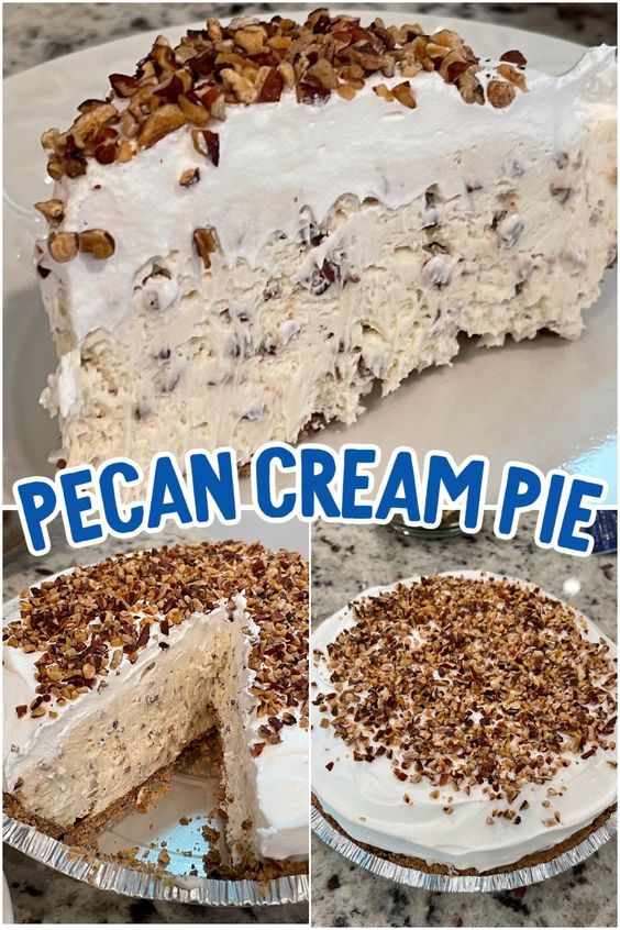 a collage of pictures showing different types of ice cream pie