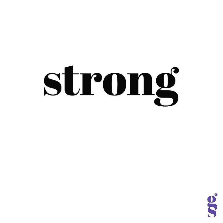 the word strong written in black on a white background