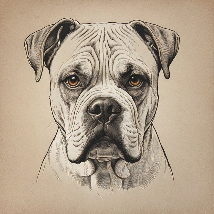 a drawing of a dog's face is shown