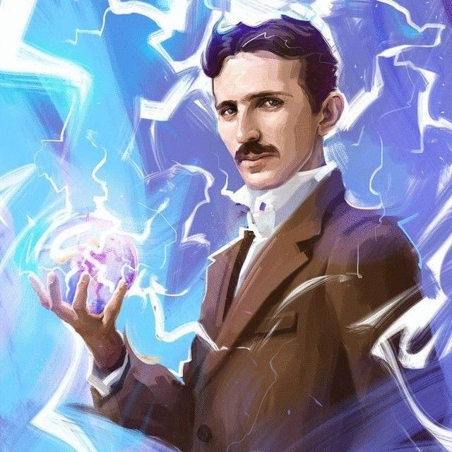 a man holding a crystal ball in his hand and wearing a suit with a mustache