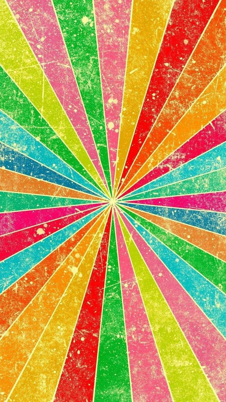 an abstract rainbow background with grungy lines and sunbursts in the center