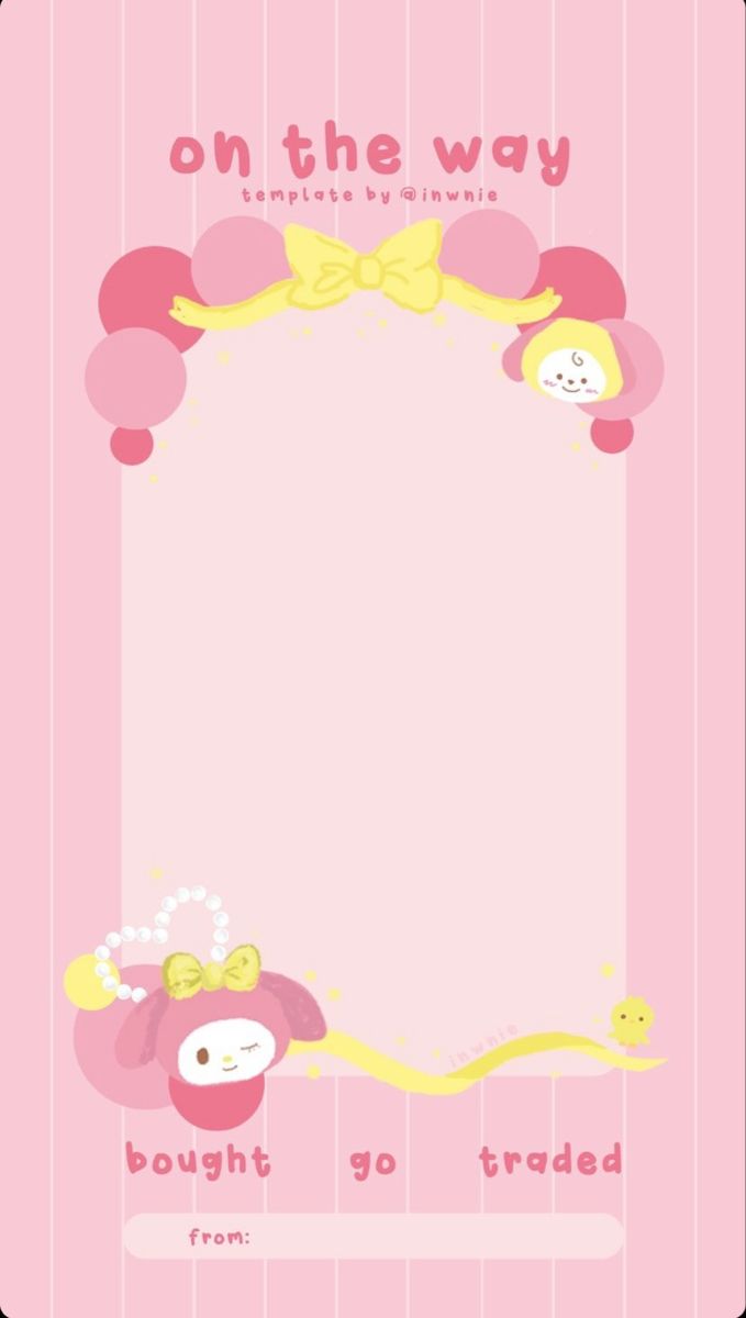 a pink frame with some cartoon animals on it