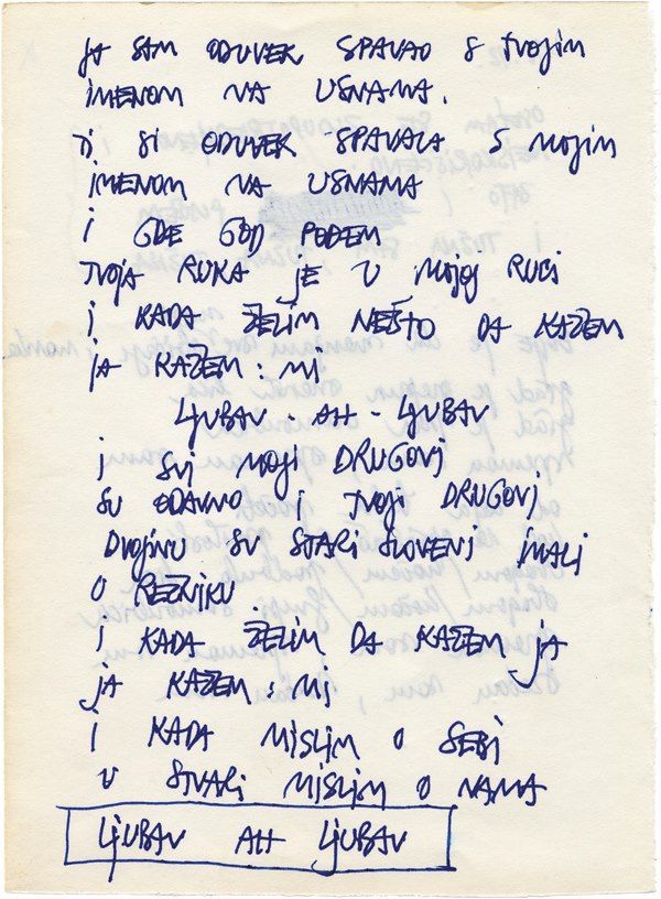 an old handwritten letter with writing in blue ink on white paper, which includes several words