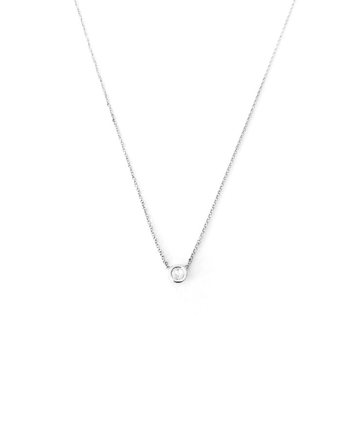 0.11ct Diamond Solitaire Bezel Necklace, Dainty Diamond necklace, 14K Solid Gold Diamond necklace, Birthday Graduation Anniversary Gift, 14K 9K solid gold necklace, Minimalist neckace, Layering necklace, Gift for mom, Gift for her, Graduation Gift, FREE EXPRESS SHIPPING Dainty minimalist solitaire diamond necklace made in 18K, 14K or 9K gold. An absolute staple! Whisper...Diamond are Forever! Engraved Lace Rhombus necklace: https://www.etsy.com/listing/594660484 Custom curved bar lace trim neckl Silver Briolette Diamond Necklace For Anniversary, Formal Round Birthstone Necklace With Delicate Chain, Elegant Silver Initial Pendant Birthstone Necklace, White Gold Necklace With Bezel Setting For Formal Occasions, Formal White Gold Necklaces With Bezel Setting, Formal White Gold Necklace With Bezel Setting, Anniversary Diamond Necklace With Bezel Setting And Round Pendant, Anniversary Diamond Necklace With Round Bezel Pendant, Minimalist Silver Diamond Necklace With Birthstone