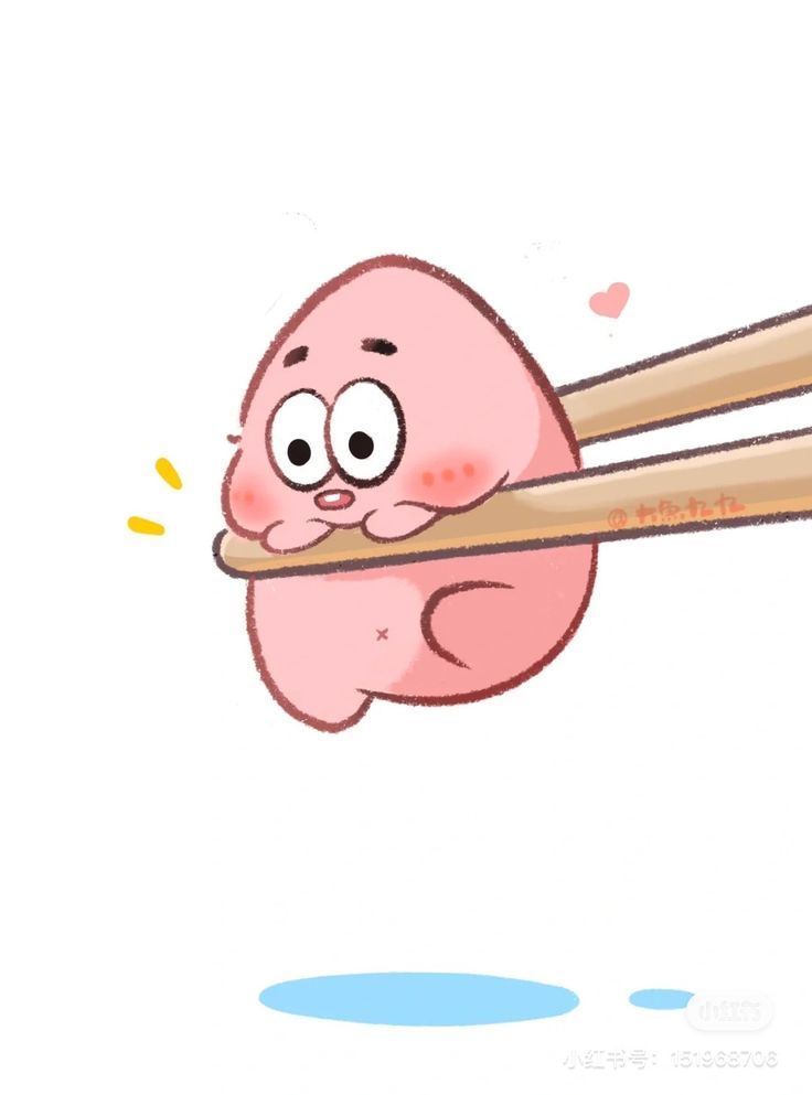 an image of a cartoon character holding two chopsticks