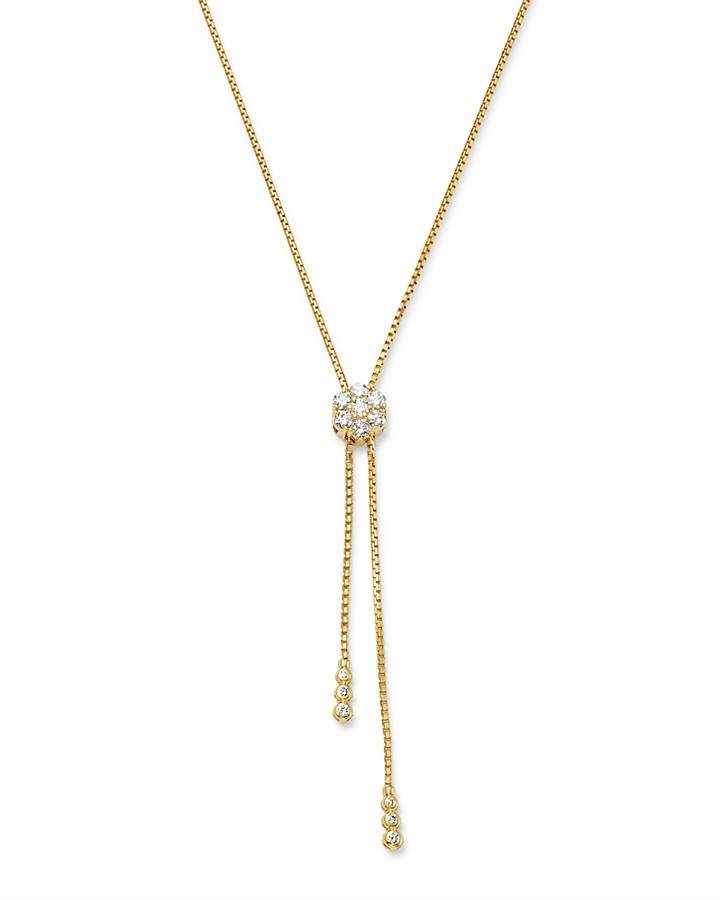 Bloomingdale's Diamond Flower Bolo Necklace in 14K Yellow Gold, 0.85 ct. t.w. - 100% Exclusive Bolo Necklace, Gold Box, Exclusive Jewelry, Diamond Flower, Flower Photos, Black Diamond, 18k Gold, Jewelry Accessories, Chain Necklace