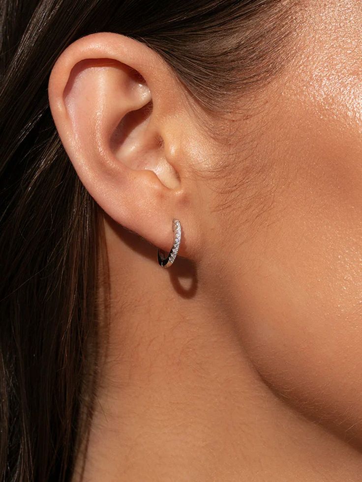 Elevate your small Sterling Silver or gold hoop earrings with some pavé details. Our Tiny Huggies not only add some extra shine to your ear stack, but they also make the perfect everyday layering piece. If you prefer a minimal look, pair these huggie earrings with our Simple Stud Earrings. For a statement stack, pair these mini hoops with our Rocker Girl Earrings. Uncommon James, Rocker Girl, Small Gold Hoops, Simple Stud Earrings, Ear Stack, Huggie Earrings, Girls Earrings, Jewelry Cleaner, Gold Hoops