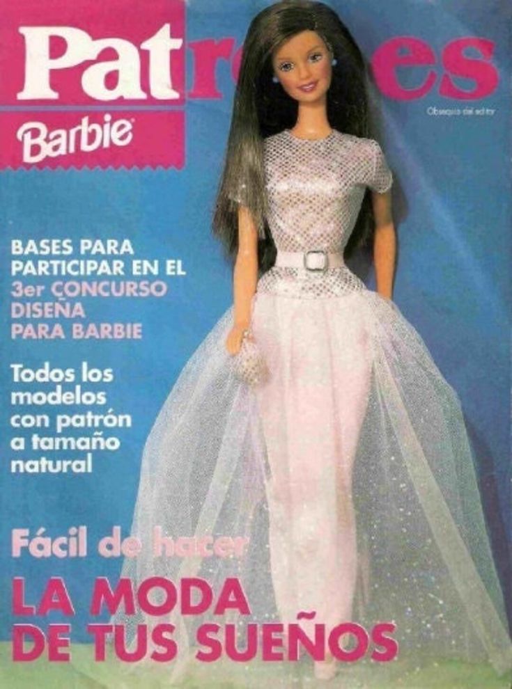 a barbie doll wearing a white dress and veil on the cover of an article in spanish