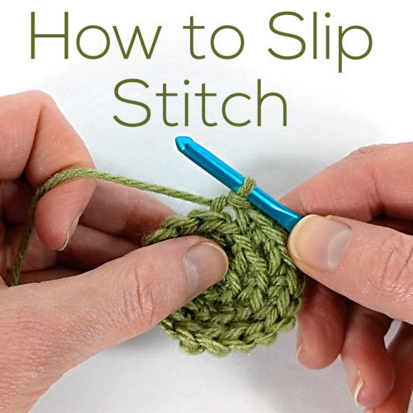 two hands are crocheting together to make a slip stitch