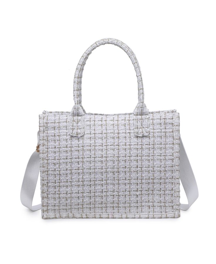 in stock Elegant Beige Tweed Bags, Chic Tweed Top Handle Bag, Elegant Tweed Top Handle Bag, Beige Tweed Rectangular Bag, Beige Rectangular Tweed Bag, Beige Tweed Bags For Everyday Use, Chic Tweed Crossbody Shoulder Bag, Elegant Tweed Crossbody Bag, Tweed Top Handle Shoulder Bag For Everyday