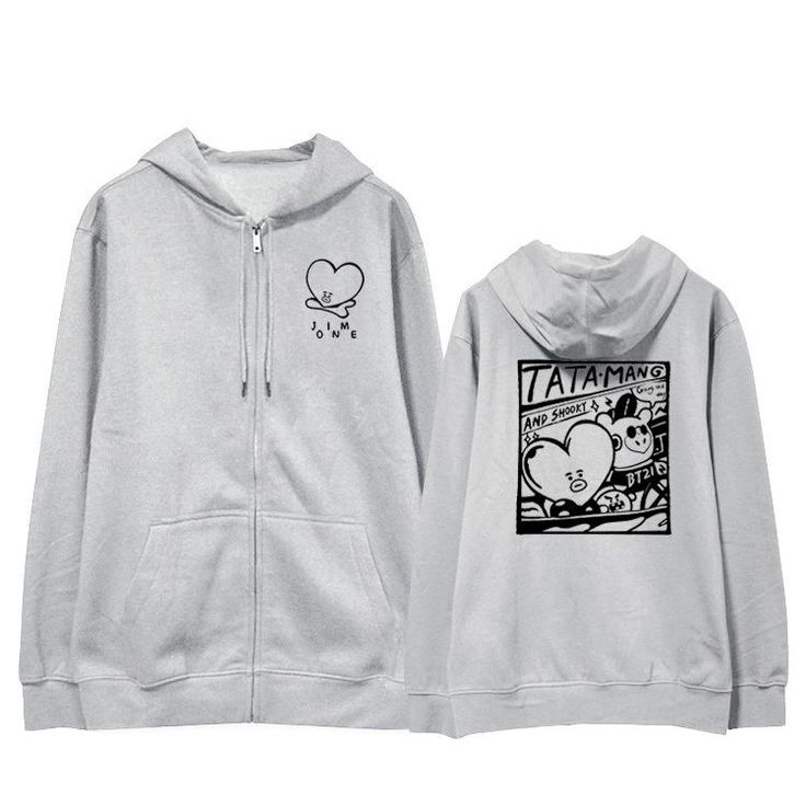 Bt21 Mang, Bts Clothing, Pop Clothing, Harajuku Men, Club Fashion, Grey Hoodie Men, Mens Fashion Rugged, Sweatshirt Zipper, Kpop Bts