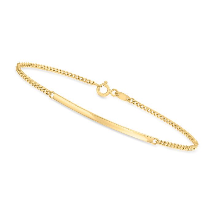 10kt Yellow Gold Curb-Link Bar Bracelet Gold Wardrobe, Pearl Jewelry Shop, Minimalist Accessories, Bar Bracelet, Natural Gold, Bar Bracelets, Fine Jewelry Bracelets, Solid Gold Jewelry, Yellow Gold Bracelet