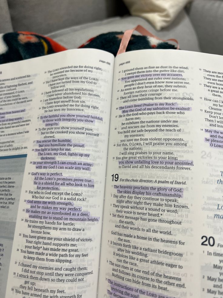 an open bible with the words in it