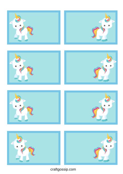 four different pictures with the same unicorn on them