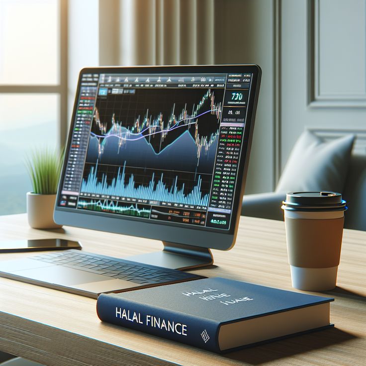 a computer monitor sitting on top of a desk next to a cup of coffee and a book